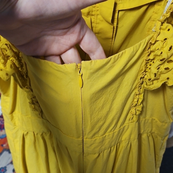 Madewell Yellow Sleeveless Jumpsuit with Cinched Waist - Picture 5 of 7
